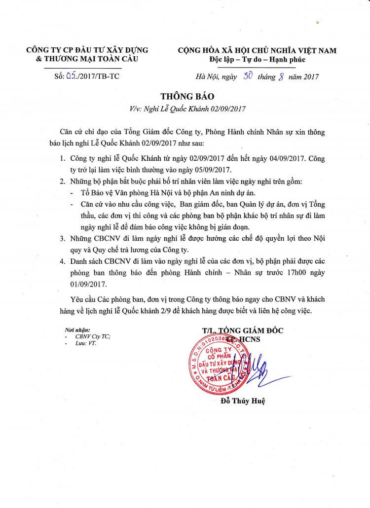 lạc hồng viên nghỉ quốc khánh 2/9